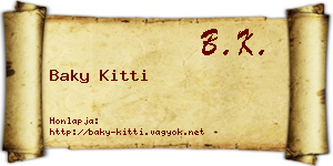 Baky Kitti névjegykártya