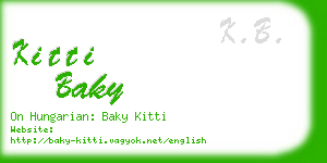kitti baky business card